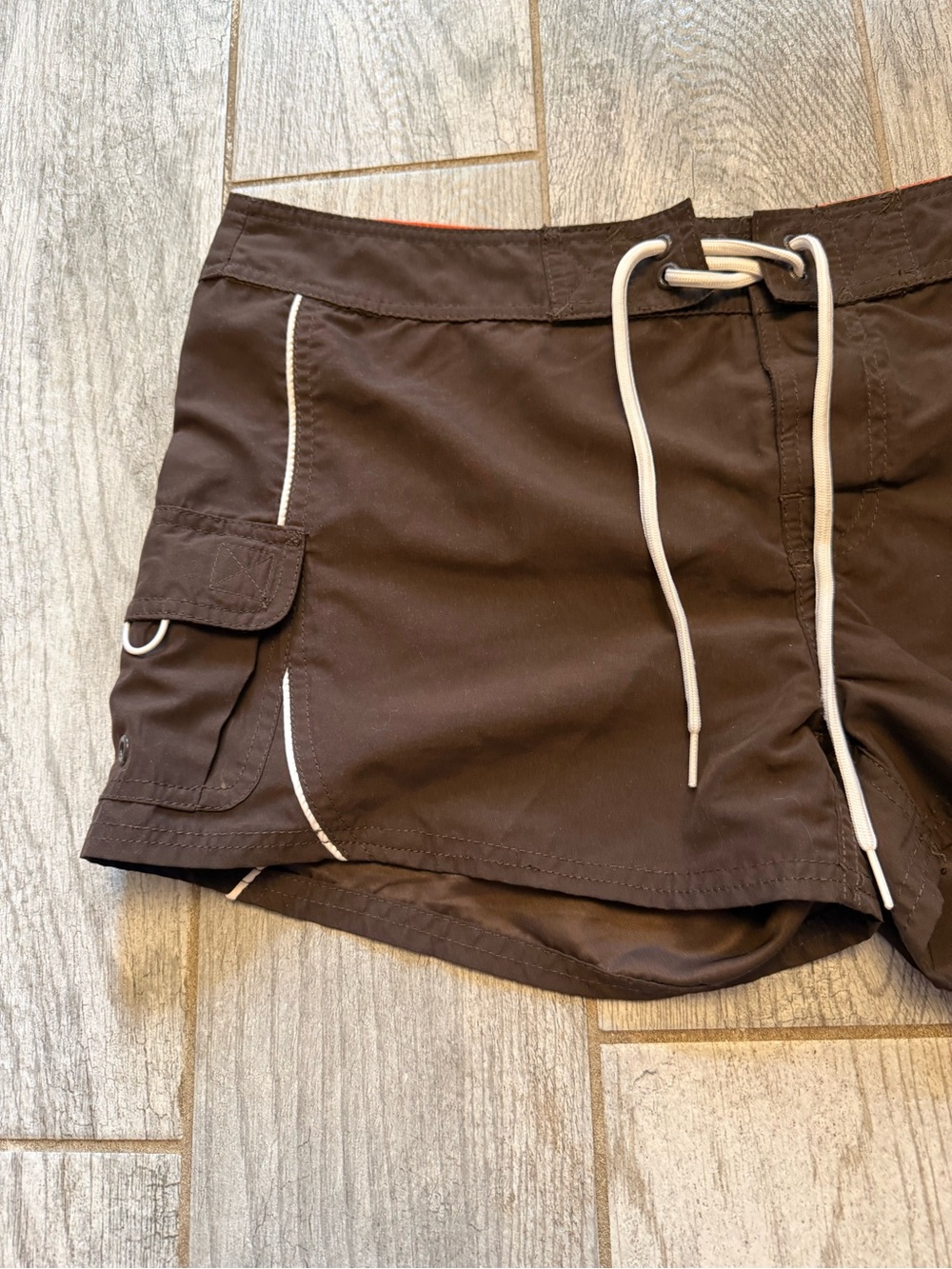 Y2K O'Neill Woman’s Brown And Orange Swim Boardshorts Size 13 With - Picture 3 of 8